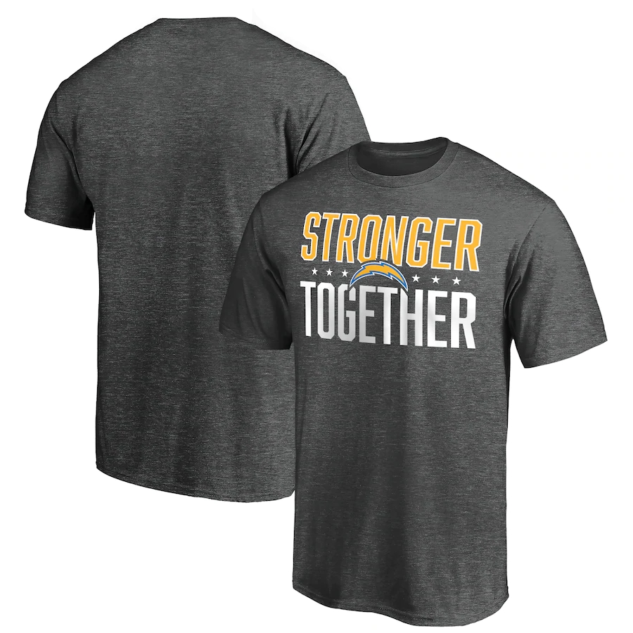 Men's Los Angeles Chargers Heather Charcoal Stronger Together T-Shirt
